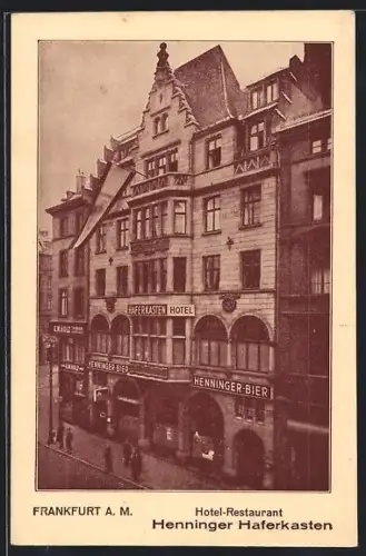 AK Frankfurt a. M., Hotel-Restaurant Henninger Haferkasten, Inh. Gustav Ratt
