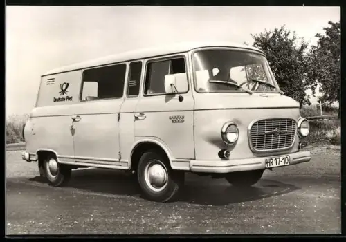 AK Wasserleben, Auto Barkas B-1000 der Deutschen Post mit Kennzeichen HR 17-10