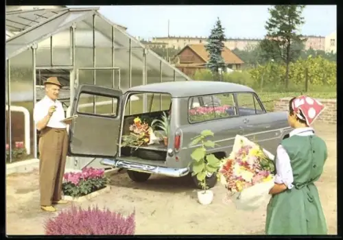 AK Auto Ford Taunus 12 M Kombi, für Beruf und Erholung, Reklame