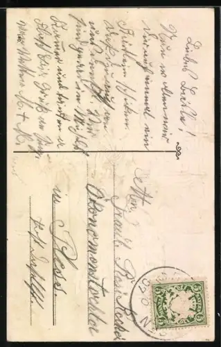 AK Liebespaar unterm Lindenbaum