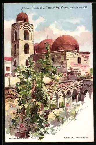Künstler-AK Palermo, Chiesa di S. Giovanni degli Eremiti