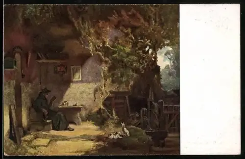 Künstler-AK Carl Spitzweg: Der Einsiedler vor seiner Klause