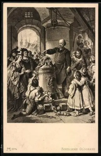 Künstler-AK Schillers Glocke, Schmied an der Glocke