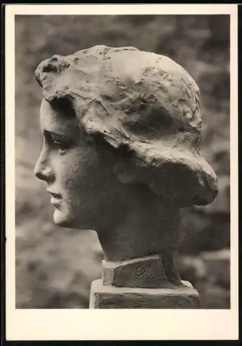 AK Skulptur Mädchenkopf von G. Kolbe, 1911