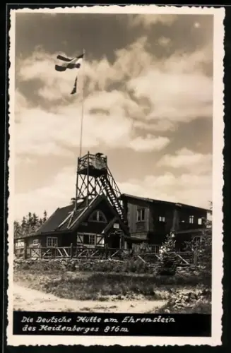 AK Manebach bei Ilmenau, Heidenberg, Deutsche Hütte am Ehrenstein