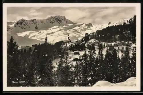 AK Arosa, Ortsansicht im Winter