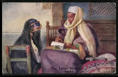 AK Cairo, The Letter Writer, Ägyptischer Schreiber