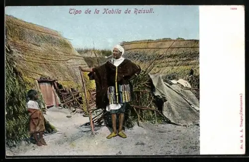 AK Tipo de la Kabila de Raisuli, arabischer Mann in seinem Dorf