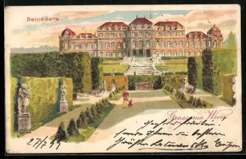 Lithographie Wien, Schloss Belvedere