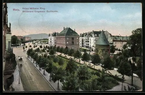 AK Metz, Boulevard Empereur Guillaume