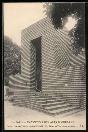 AK Paris, Exposition des Arts Decoratifs, Pavillon National du Danemark, Ausstellung