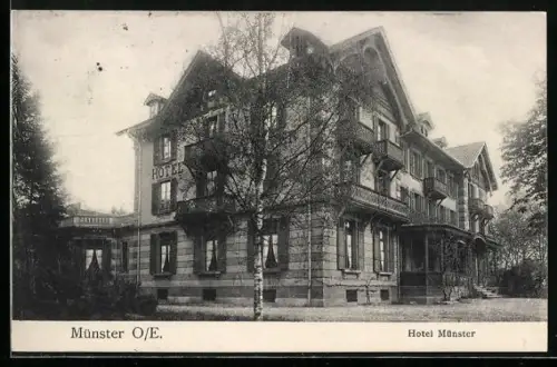 AK Münster, Blick auf das Hotel Münster