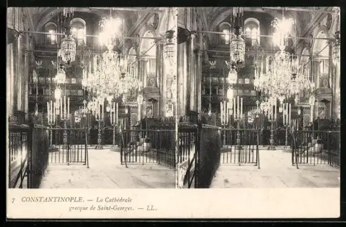 Stereo-AK Constantinople, La Cathédrale grecque de Saint-Georges