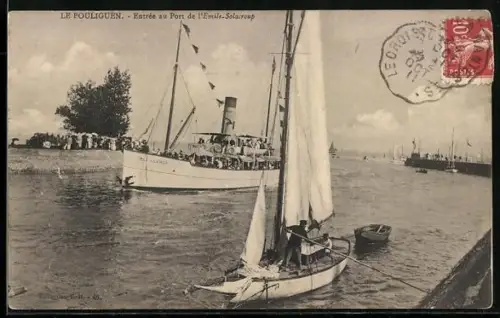 AK Le Pouliguen, Entrée au Port de L`Emile-Solacroup, Passagierschiff