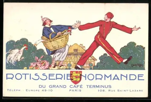 Künstler-AK Paris, Rotisserie Normande, Du Grand Cafè Terminus