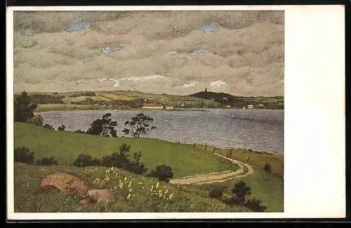 AK Knivsberg, Blick zum Ort von der See aus