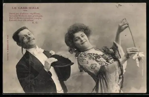 AK Le Cake-Walk, Paar beim Tanz