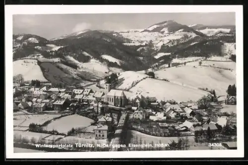 AK Türnitz, Panorama gegen Eisenstein im Winter