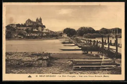 AK Neuf-Brisach, Le Rhin Francais, Vue vers Vieux-Brisach