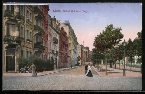 AK Metz, Strassenpartie am Kaiser-Wilhelm-Ring