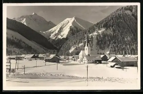 AK Bichlbach, Ortspartie im Winter