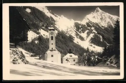 AK Brandberg im Zillergrund, Ortspartie im Winter