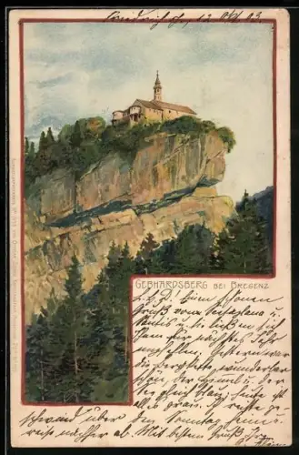 Künstler-AK Bregenz, Ansicht vom Gebhardsberg