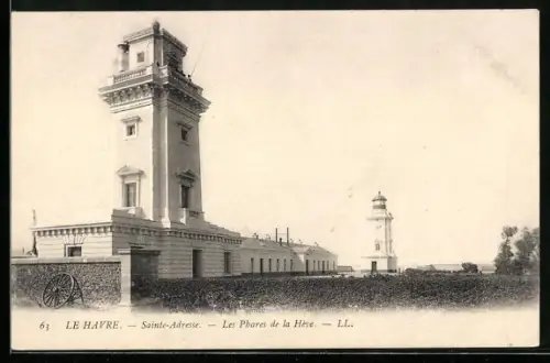 AK Le Havre, Sainte-Adresse, les phares de la Hève, Leuchtturm