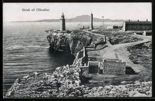 AK Gibraltar, Teilansicht mit Leuchtturm