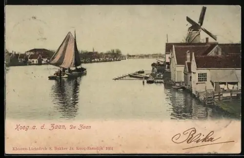 AK Koog a. d. Zaan, De Zaan, Molen, Windmühle