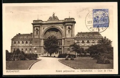 AK Budapest, Blick zum Ostbahnhof