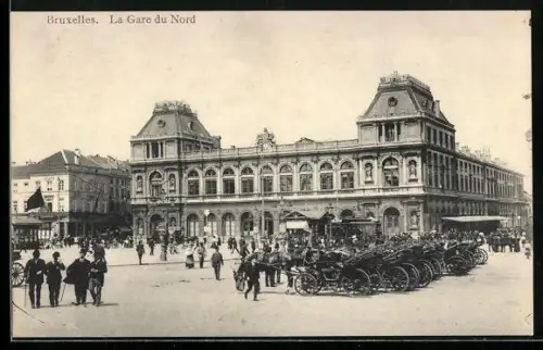 AK Bruxelles, La Gare du Nord, Bahnhof