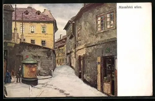 AK Prag / Praha, Masarská ulice, Bývalé Prazské Ghetto, Synagoge