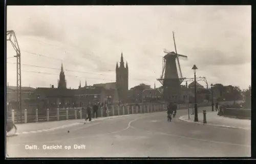 AK Delft, Gezicht op Delft, Windmühle