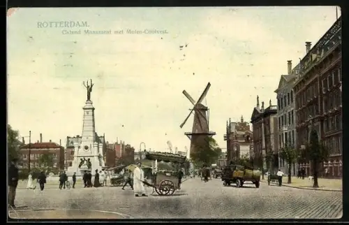 AK Rotterdam, Caland Monument met Molen-Coolvest