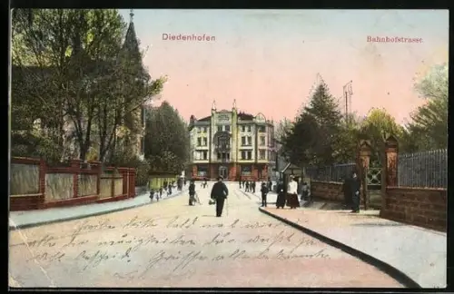 AK Diedenhofen, Partie in der Bahnhofstrasse