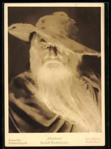 AK Bayreuth, Rudolf Bockelmann in der Rolle Der Wanderer