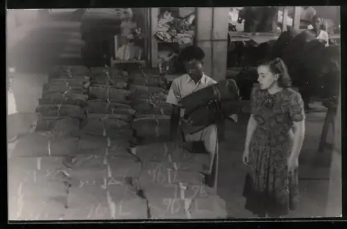 Foto-AK Brazzaville, Service de l`intendance de L`A.F.L., Atelier de confection