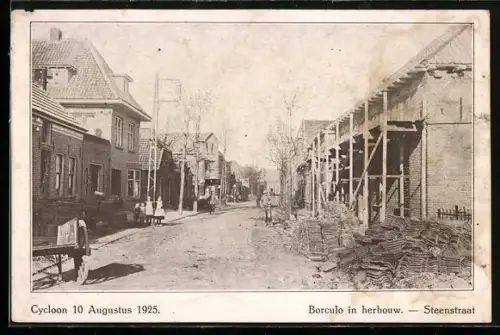 AK Borculo, Steenstraat, Cycloon 1925