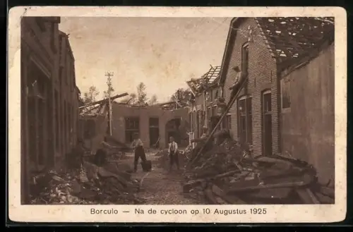 AK Borculo, Na de cycloon op 10 Augustus 1925, Zerstörungen nach dem Unwetter