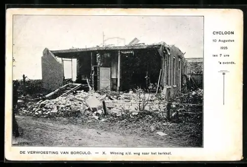 AK Borculo, De Verwoesting, 10 Augustus 1925, Unwetter