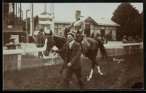 AK Wien, Armee-Steeple-Chase 1906, Sieger des Pferderennens