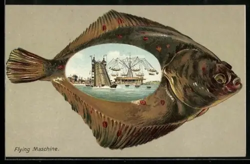 Passepartout-Lithographie Southport, Flying Machine