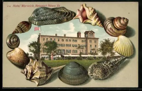 Passepartout-Lithographie Newport News, VA, Hotel Warwick