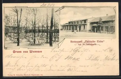 AK Berlin-Wannsee, Restaurant Deutsche Eiche, Garten