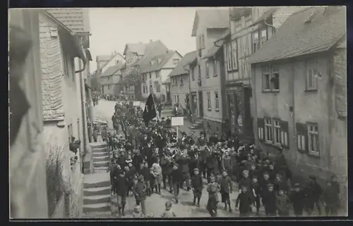 Foto-AK Gladenbach /Hessen, Strassenumzug