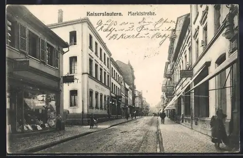 AK Kaiserslautern, Marktstrasse mit Geschäften