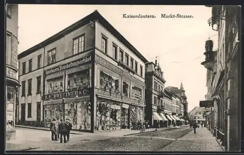 AK Kaiserslautern, Marktstrasse mit Geschäften
