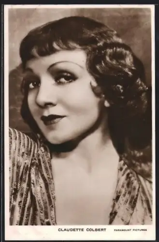 AK Schauspielerin Claudette Colbert mit moderner Frisur