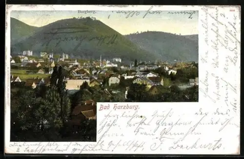 AK Bad Harzburg, Blick auf Stadt und Burgberg